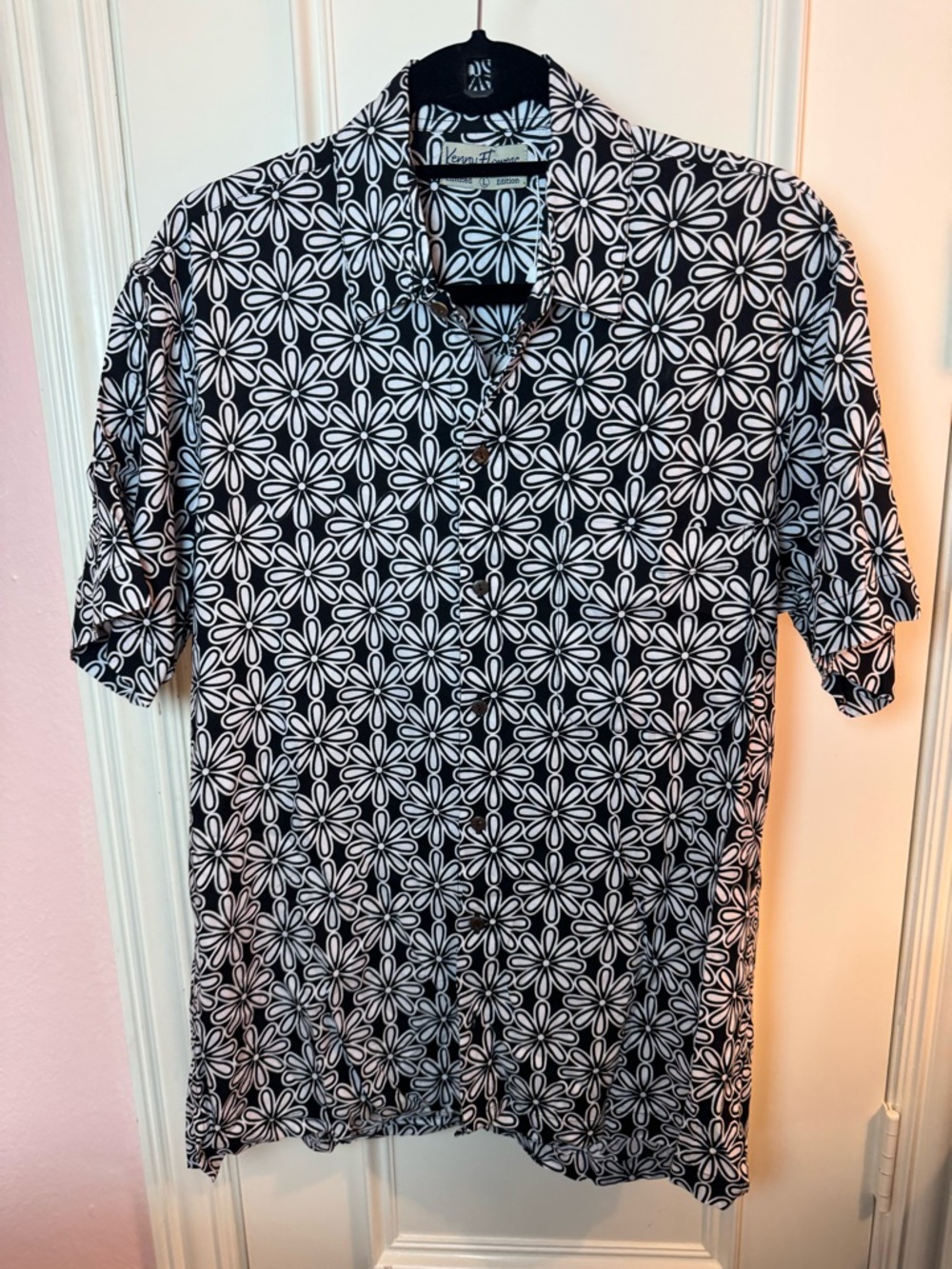 Kenny Flowers Black & White Floral Polo